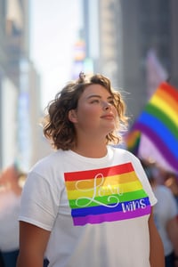 Image 1 of  Love Wins Pride Unisex Crewneck T-Shirt