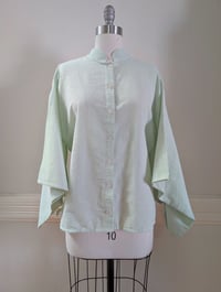Image 1 of  Seersucker Kimono Blouse - Green