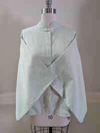 Image 2 of  Seersucker Kimono Blouse - Green