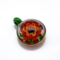 Image 2 of Crowman Red & Yellow Flower Pendant