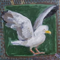 Seagull on upcycled board