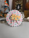 Broche Chat Nuage Orangé 
