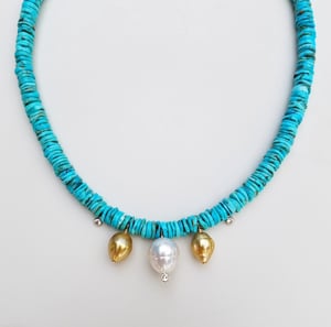 South Sea Pearls & Turquoise Necklace
