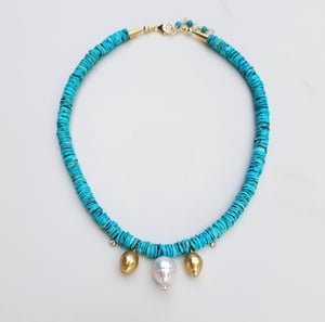 South Sea Pearls & Turquoise Necklace