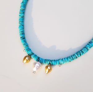 South Sea Pearls & Turquoise Necklace