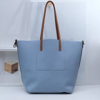 Image 4 of Slouchy Wide Tote in pebbled sky