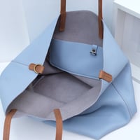 Image 6 of Slouchy Wide Tote in pebbled sky