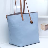 Image 3 of Slouchy Wide Tote in pebbled sky