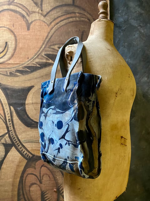 Image of vintage hand marbled bag - no. 02