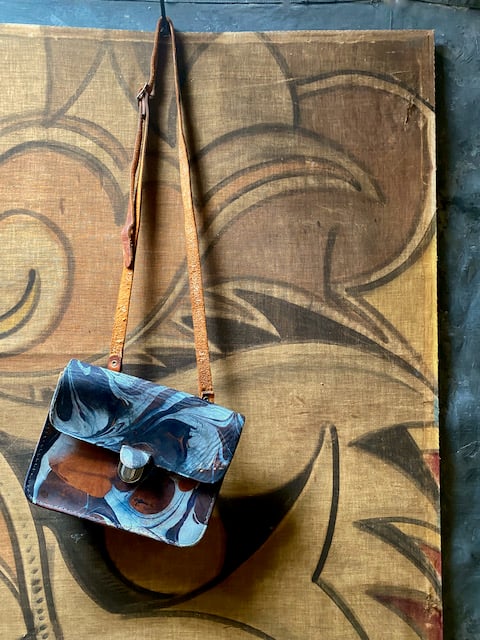 Image of vintage hand marbled bag - no. 04