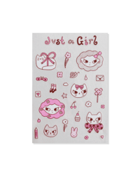 Image 1 of 'Just a girl' sticker sheet