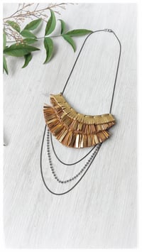 Image 1 of Collana in pelle artigianale MEDEA CHAINS -Gold