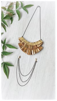 Image 6 of Collana in pelle artigianale MEDEA CHAINS -Gold