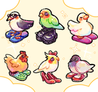 Image 1 of ★ BIRDS WITH SHOES RAINBOW KEYCHAINS ★