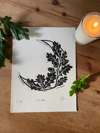 Oak Moon Linocut