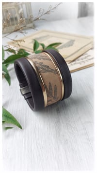 Image 2 of Bracciale bangle artigianale in pelle ANTIOPE KING - Caffè amaro