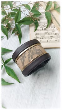 Image 1 of Bracciale bangle artigianale in pelle ANTIOPE KING - Caffè amaro