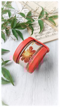 Image 1 of Bracciale bangle artigianale in pelle ANTIOPE KING - Flora Intenso