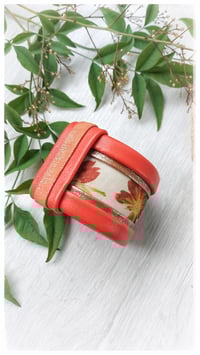 Image 3 of Bracciale bangle artigianale in pelle ANTIOPE KING - Flora Intenso