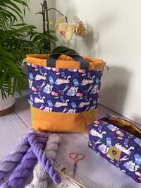 Image 2 of Sac à projets taille M, poche avant transparente: Chatons et pelotes