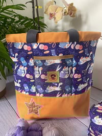 Image 3 of Sac à projets taille M, poche avant transparente: Chatons et pelotes