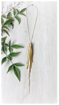 Image 1 of Collana artigianale in pelle SPARROW small - "Lime Gold"