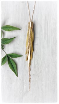 Image 4 of Collana artigianale in pelle SPARROW small - "Lime Gold"