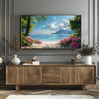 Image 2 of 3D Hawaiian Beach Frame TV Art