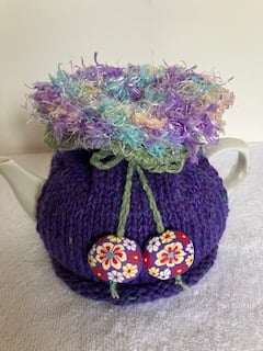 Image of small DEEP LAVENDER Go On! tea cosie