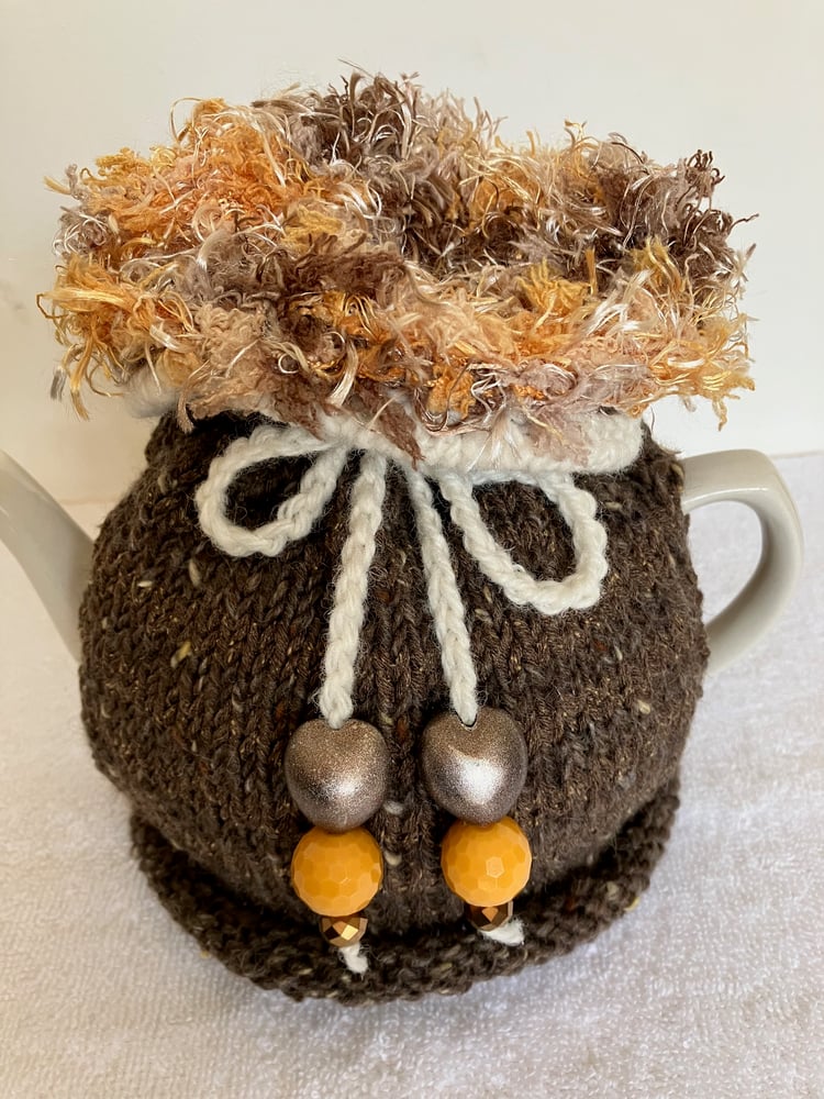 Image of medium BROWN Go On! tea cosie