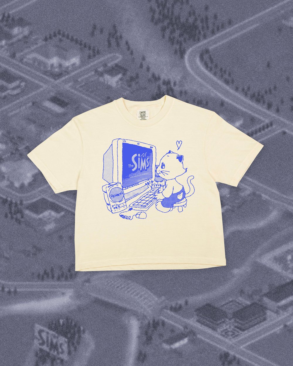Ivory Cropped Loading Screen Tee