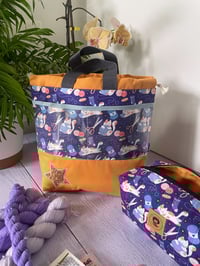Image 1 of Sac à Projets taille M, 2 poches avant transparentes : Chatons et pelotes