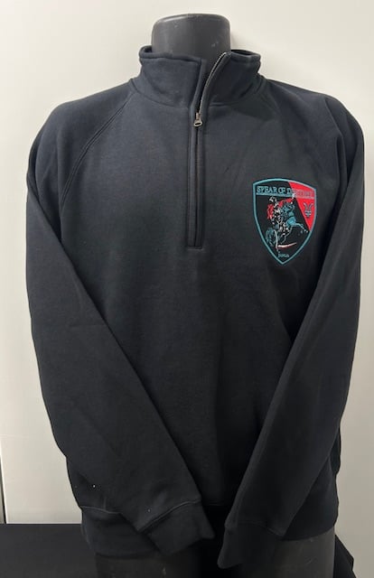 JANUS Embroidered Zip Neck Sweatshirt