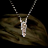 Misty Rose Cut Diamond Horse Portrait Pendant 
