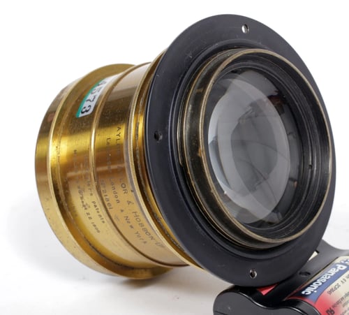 Image of Taylor Hobson COOKE ANASTIGMAT Series II 8.2" F4.5 barrel brass lens + flange #4573