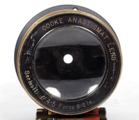 Image 2 of Taylor Hobson COOKE ANASTIGMAT Series II 8.2" F4.5 barrel brass lens + flange #4573