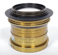 Image 7 of Taylor Hobson COOKE ANASTIGMAT Series II 8.2" F4.5 barrel brass lens + flange #4573