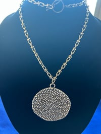 Image 1 of Dimpled Disk silver chain necklace