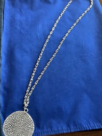 Image 2 of Dimpled Disk silver chain necklace