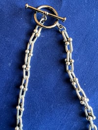 Image 3 of Dimpled Disk silver chain necklace
