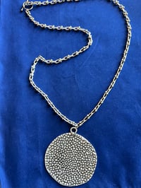 Image 4 of Dimpled Disk silver chain necklace