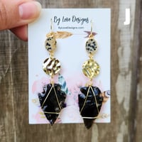Image 5 of Double Gemstone Arrowhead Earrings | Gemstone Arrowhead Statement Earrings
