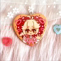 Image 3 of Kazuscara heart button pins! 