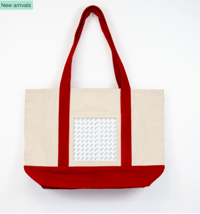 Image 1 of Needlepoint Red Canvas Boat Tote Bag