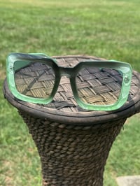 Image 3 of Green Gradient Beveled Sunglasses 