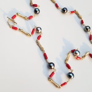 Tahitian Pearl Bamboo Necklace