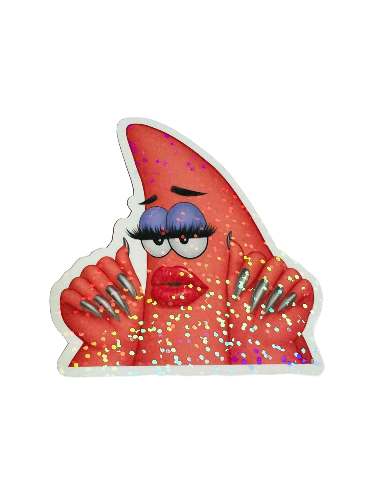 Image of Patrick Star Acrylic Nails Holographic Sticker 💅