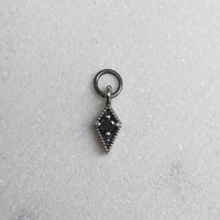 Diamond Charm - Oxidized Silver + Black Diamond
