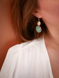 Image 3 of Boucles d'Oreilles SOLUNA Pendantes - Jaspe Africain