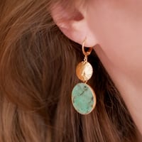 Image 1 of Boucles d'Oreilles SOLUNA Pendantes - Jaspe Africain